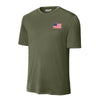 American Flag Performance T-Shirt - OD Green