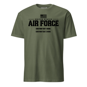 Custom Air Force Old Glory Design T-shirt Black Ink- Mach 2 Gear