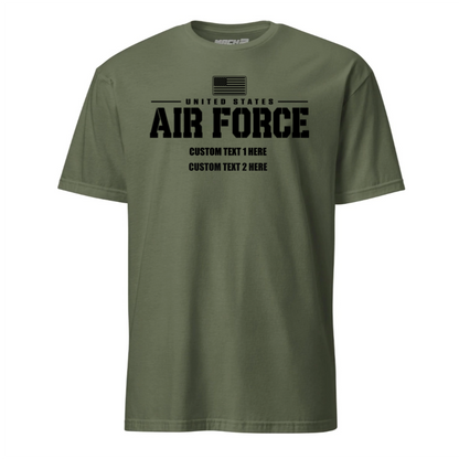 Custom Air Force Old Glory Design T-shirt Black Ink- Mach 2 Gear