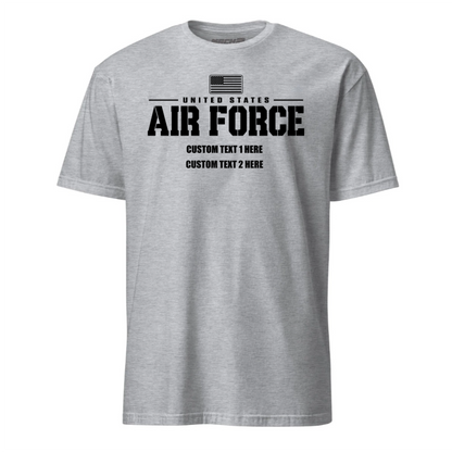 Custom Air Force Old Glory Design T-shirt Black Ink- Mach 2 Gear