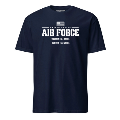 Custom US Air Force Old Glory Design T-shirt White Ink- Mach 2 Gear