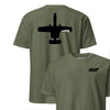 A-10 "Warthog" Stealth Silhouette Front & Back T-Shirt - OD Green