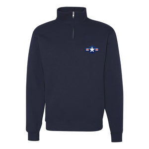 USAF Riveted Roundel Quarter Zip Sweatshirt