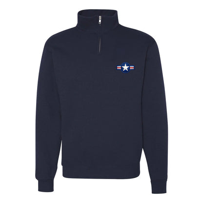 USAF Riveted Roundel Quarter Zip Sweatshirt