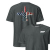 A-10 "Warthog" Rivet Flag Front & Back T-Shirt - Charcoal Heather