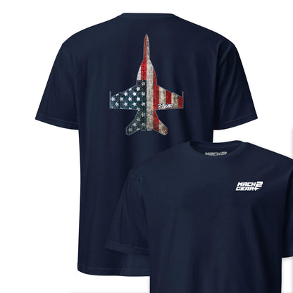F-18 "Rhino" Rivet Flag Front & Back T-Shirt