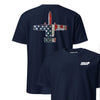 A-10 "Warthog" Rivet Flag Front & Back T-Shirt - Navy