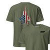 F-15 "Eagle" Rivet Flag Front & Back T-Shirt - OD Green