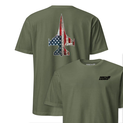 F-16 "Viper" Rivet Flag Front & Back T-Shirt