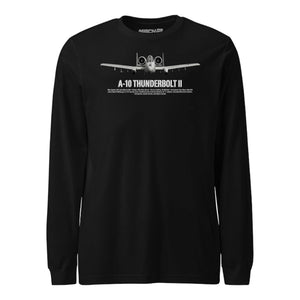 A-10 Thunderbolt II Airframe Specs Long Sleeve T-Shirt