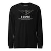 B-2 Spirit Airframe Specs Long Sleeve T-Shirt - Black