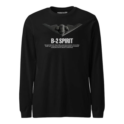 B-2 Spirit Airframe Specs Long Sleeve T-Shirt
