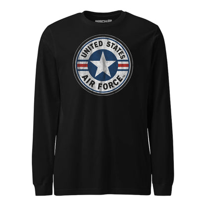 USAF Vintage Roundel Circle Patch Long Sleeve T-Shirt