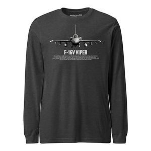 F-16V Viper Airframe Specs Long Sleeve T-Shirt