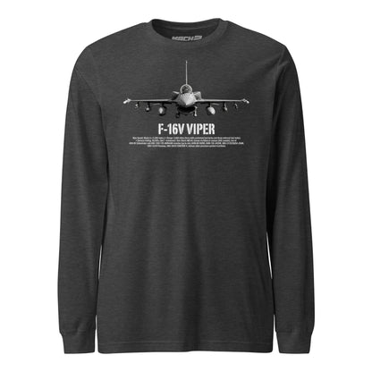 F-16V Viper Airframe Specs Long Sleeve T-Shirt