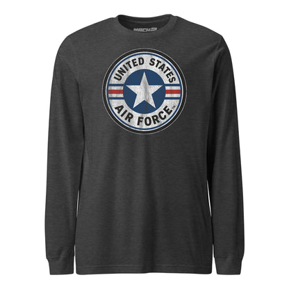 USAF Vintage Roundel Circle Patch Long Sleeve T-Shirt