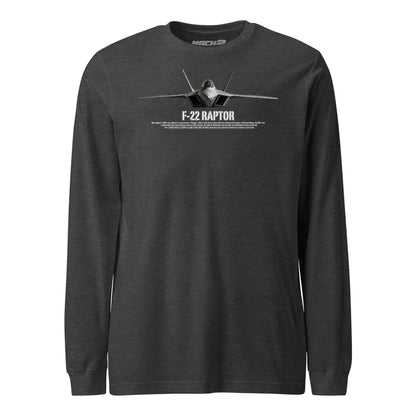 F-22 Raptor Airframe Specs Long Sleeve T-Shirt