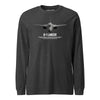 B-1 Lancer Airframe Specs Long Sleeve T-Shirt - Charcoal Heather