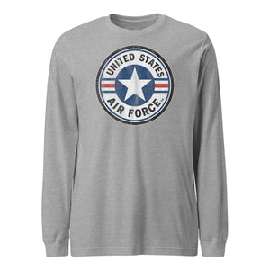 USAF Vintage Roundel Circle Patch Long Sleeve T-Shirt