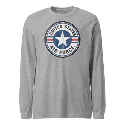 USAF Vintage Roundel Circle Patch Long Sleeve T-Shirt