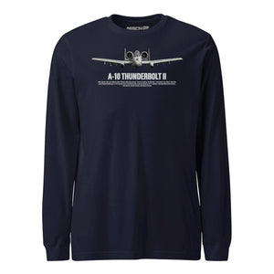 A-10 Thunderbolt II Airframe Specs Long Sleeve T-Shirt