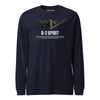 B-2 Spirit Airframe Specs Long Sleeve T-Shirt - Navy