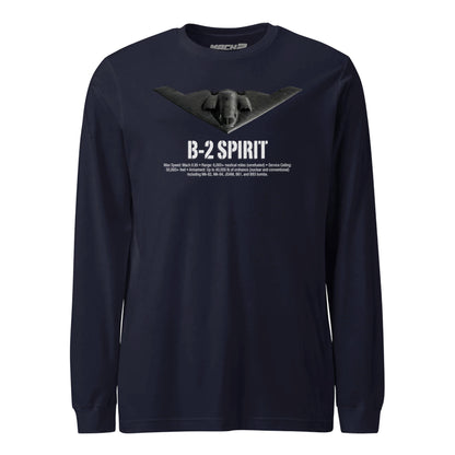 B-2 Spirit Airframe Specs Long Sleeve T-Shirt