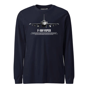 F-16V Viper Airframe Specs Long Sleeve T-Shirt
