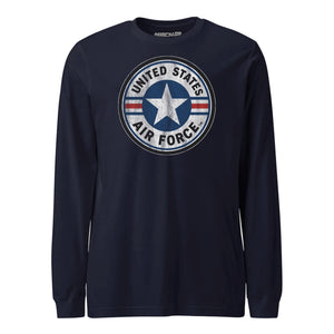 USAF Vintage Roundel Circle Patch Long Sleeve T-Shirt