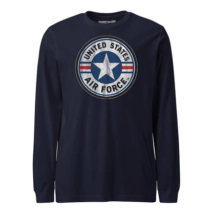 USAF Vintage Roundel Circle Patch Long Sleeve T-Shirt