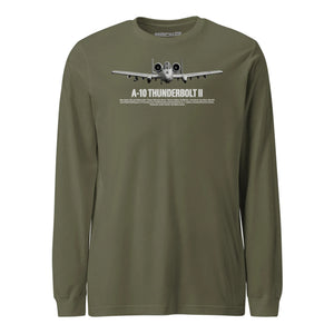A-10 Thunderbolt II Airframe Specs Long Sleeve T-Shirt