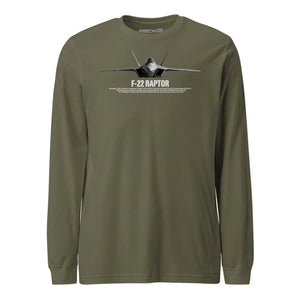 F-22 Raptor Airframe Specs Long Sleeve T-Shirt