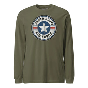 USAF Vintage Roundel Circle Patch Long Sleeve T-Shirt