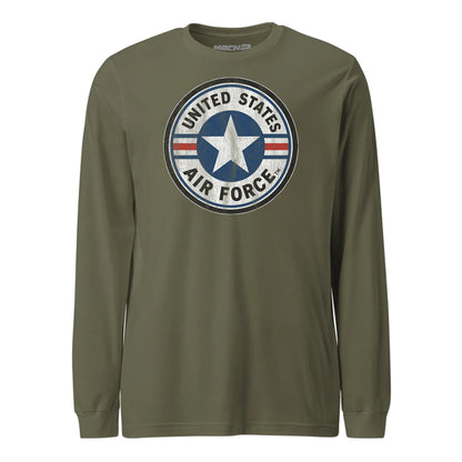 USAF Vintage Roundel Circle Patch Long Sleeve T-Shirt