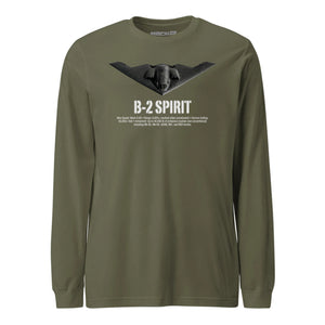 B-2 Spirit Airframe Specs Long Sleeve T-Shirt