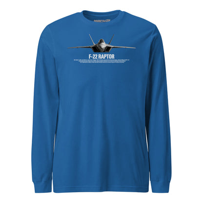 F-22 Raptor Airframe Specs Long Sleeve T-Shirt