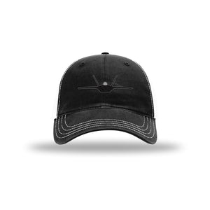 F-22 Raptor Silhouette Carbon Fiber Patch Soft Mesh Trucker