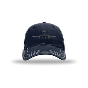 C-5 Galaxy Silhouette Carbon Fiber Patch Soft Mesh Trucker