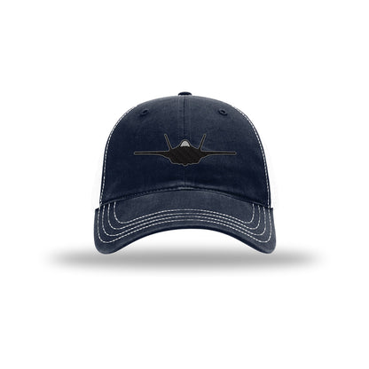 F-35 Lighting II Silhouette Carbon Fiber Patch Soft Mesh Trucker