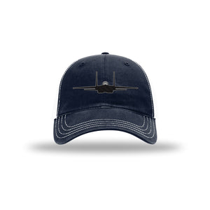 F-15 Eagle Silhouette Carbon Fiber Patch Soft Mesh Trucker