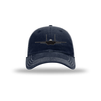 F-15 Eagle Silhouette Carbon Fiber Patch Soft Mesh Trucker