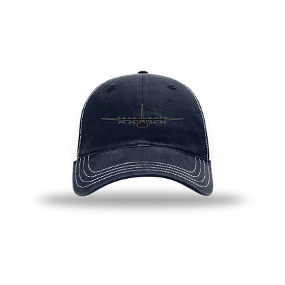 C-130 Hercules Silhouette Carbon Fiber Patch Soft Mesh Trucker