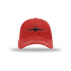 C-17 Globemaster Silhouette Carbon Fiber Patch Soft Mesh Trucker - RED/WHITE