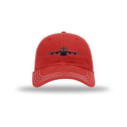 C-17 Globemaster Silhouette Carbon Fiber Patch Soft Mesh Trucker