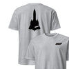SR-71 "Blackbird" Stealth Silhouette Front & Back T-Shirt - Heather Gray