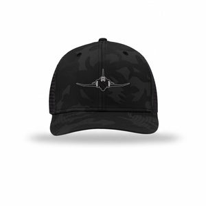 F-4 Phantom II Silhouette Carbon Fiber Patch Camo Structured Trucker