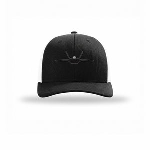 F-22 Raptor Silhouette Given Carbon Fiber Patch Structured Trucker
