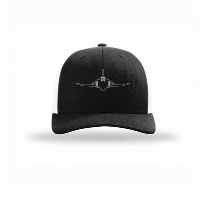 F-4 Phantom II Silhouette Given Carbon Fiber Patch Structured Trucker