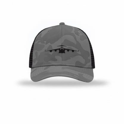 C-5 Galaxy Silhouette Carbon Fiber Patch Camo Structured Trucker