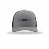 A-10 Thunderbolt Silhouette Given Carbon Fiber Patch Structured Trucker - HEATHER GREY/BLACK